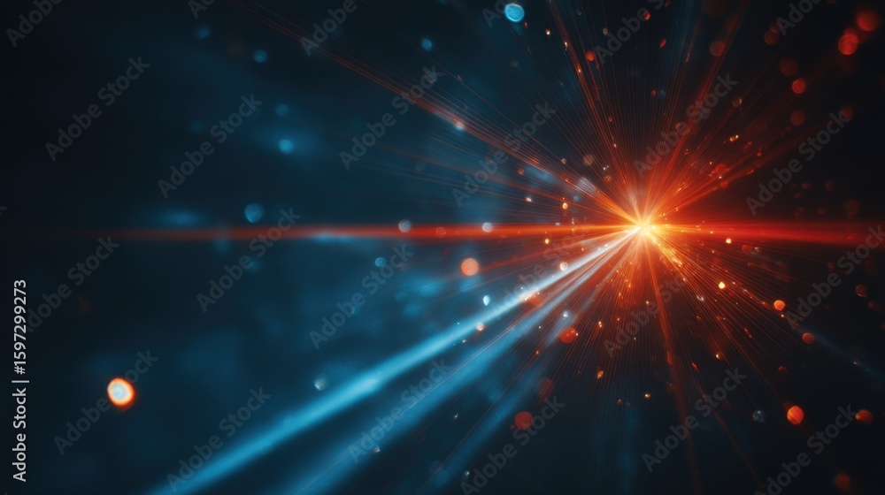 Poster vibrant colors burst forth, creating a dynamic display of light in a cosmic space setting. this digi