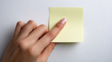 hand holding a blank card