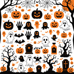 halloween icon set, vector design