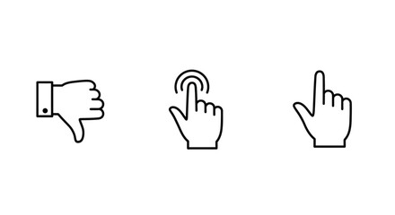 Obraz premium Minimalist Hand Gesture Icon Set Collection