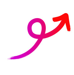 Red Gradient Arrow Design Element for Website or App