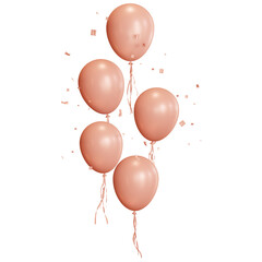 3D Peach Balloons