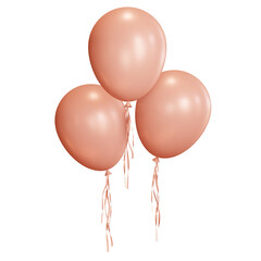 3D Peach Balloons
