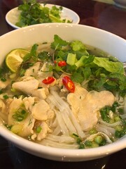vietnamese traditional chiken noodle soup, pho