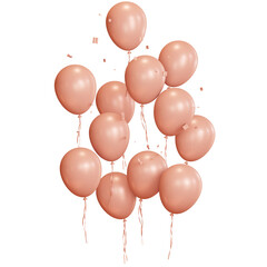 3D Peach Balloons