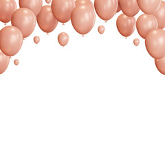 3D Peach Balloons Frame