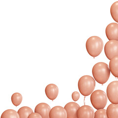 3D Peach Balloons Frame