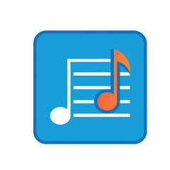 Music notes icon isolated on white background. musical symbol vector illustration.