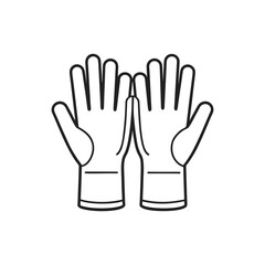 Medical gloves outline graphic isolated on white background