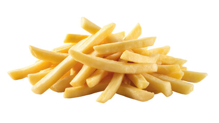 Pile of Golden French Fries, Crispy Potato Sticks, Fast Food Snack