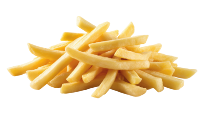 Pile of Golden French Fries, Crispy Potato Sticks, Fast Food Snack