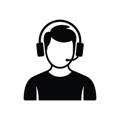 Person with headphones and microphone icon