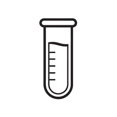 Outline test tube icon isolated on white background