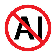 No AI sign icon vector for graphic design, logo, website, social media, mobile app, ui illustration