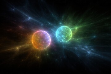 Colorful Glowing Spheres In Space