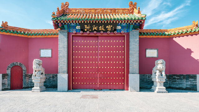 ancient architecture art of Qing Dynasty imperial palace in Shenyang, China