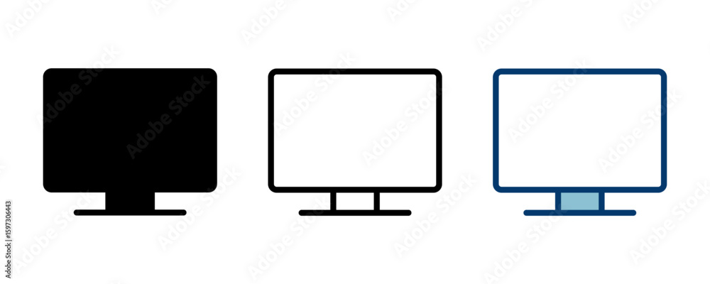 Poster computer icon vector isolated on white background. pc icon vector. computer monitor icon. flat pc sy