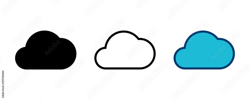 Aufkleber cloud icon vector isolated on white background. cloud computing icon