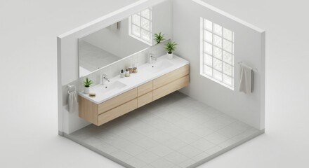 Isometric modern bathroom design