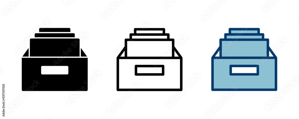 Poster archive folders icon vector isolated on white background. binders vector icon. archive storage icon.
