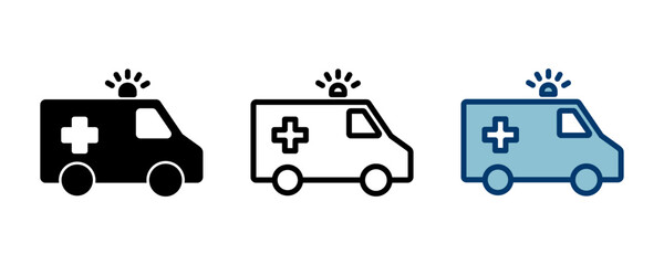 Ambulance Icon vector isolated on white background. Ambulance Icon Design. ambulance truck icon vector