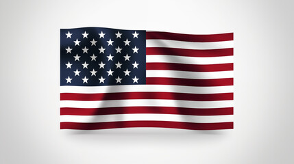 Fototapeta premium The American flag waves gently, showcasing its iconic stars and stripes in red, white, and blue. This symbol of freedom, patriotism, and unity reflects the spirit and history of the United States