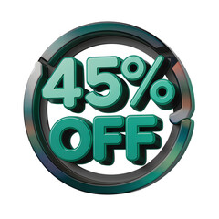 45% Off Sale: Teal 3D Text in Circular Metallic Frame