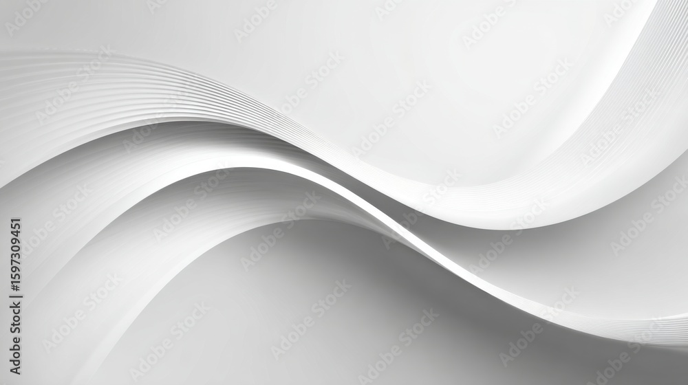 Poster curved lines of white form a graceful pattern, showcasing movement and simplicity. the design evokes