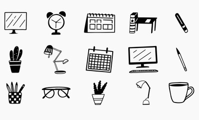 set of office tools vector