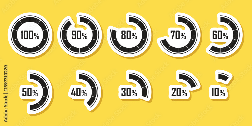 Poster loading progress bar sticker icon in flat style. progress bar vector illustration on isolated backgr