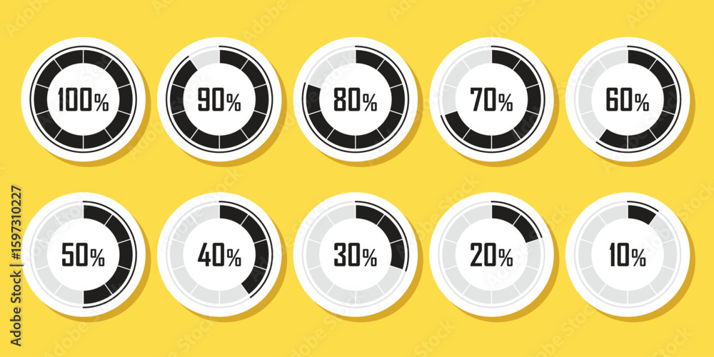 Poster loading progress bar sticker icon in flat style. progress bar vector illustration on isolated backgr