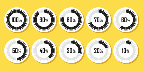 Loading progress bar sticker icon in flat style. Progress bar vector illustration on isolated background. Gauge level sign business concept.