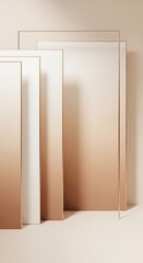 Minimalist gradient panels arrangement in soft beige tones for modern aesthetics