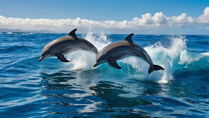 Dolphin jumping out of water,  jump, pool, jumping, aquatic, life, fun, bottlenose, wild, flipper, fin, underwater, 32K Revolutions 