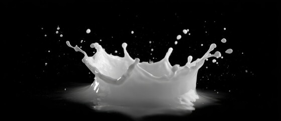 The stunning splash of milk against a black backdrop