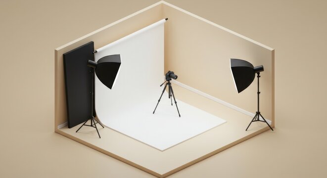 Isometric photography studio setup