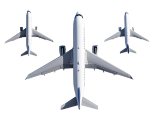 Top-Down View of Jet Plane Flying Over Mountain Range, Clear Sky