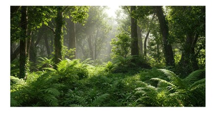 Lush forest sunlight greenery