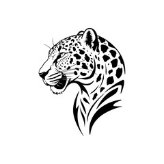 "Jaguar Head Vector Illustration – Wild Big Cat Silhouette Art on White Background"    © MSTBENUARA