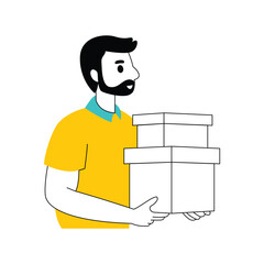 Illustration of a man carrying a gift