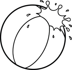 Beach Ball with Splash Drawing