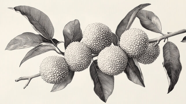 Botanical Illustration Stippling-Style Lyc Realistic