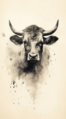 Naklejka premium Cow livestock buffalo cattle.