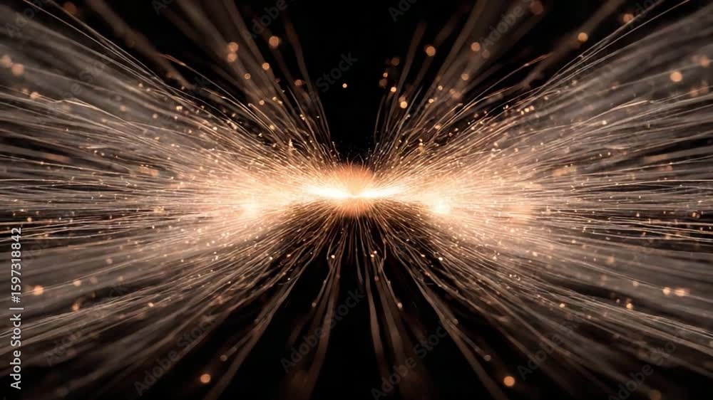Poster fiery cosmic energy: an abstract representation of dynamic cosmic energy bursts forth in a radiant d