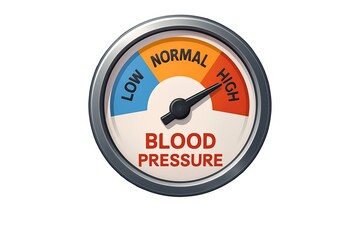 Blood pressure gauge low normal and high indicator