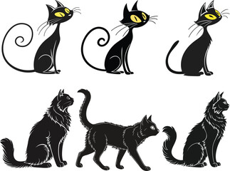 Cat silhouette art