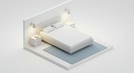 Modern bedroom interior design illustration
