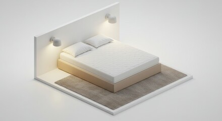 Modern bedroom isometric illustration