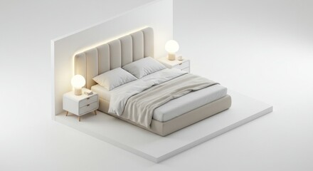 Modern bedroom interior design illustration