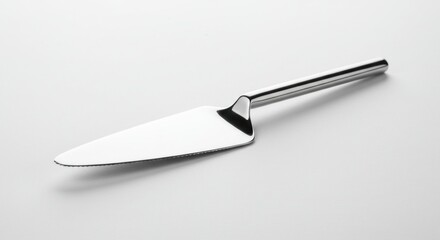 Modern cake server on white background